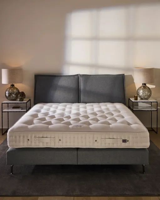 Katherine fabric bed by Vispring