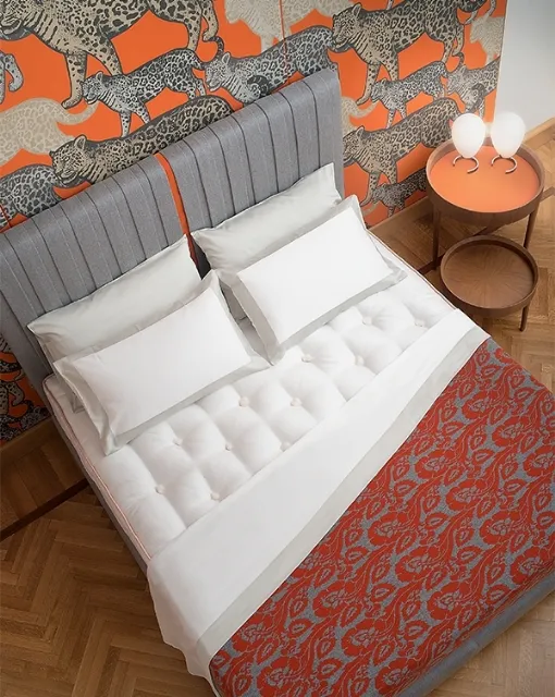 Bed in Cashmere Couture fabric by Midsummer Milano