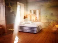 Drēmər fabric bed by Hastens