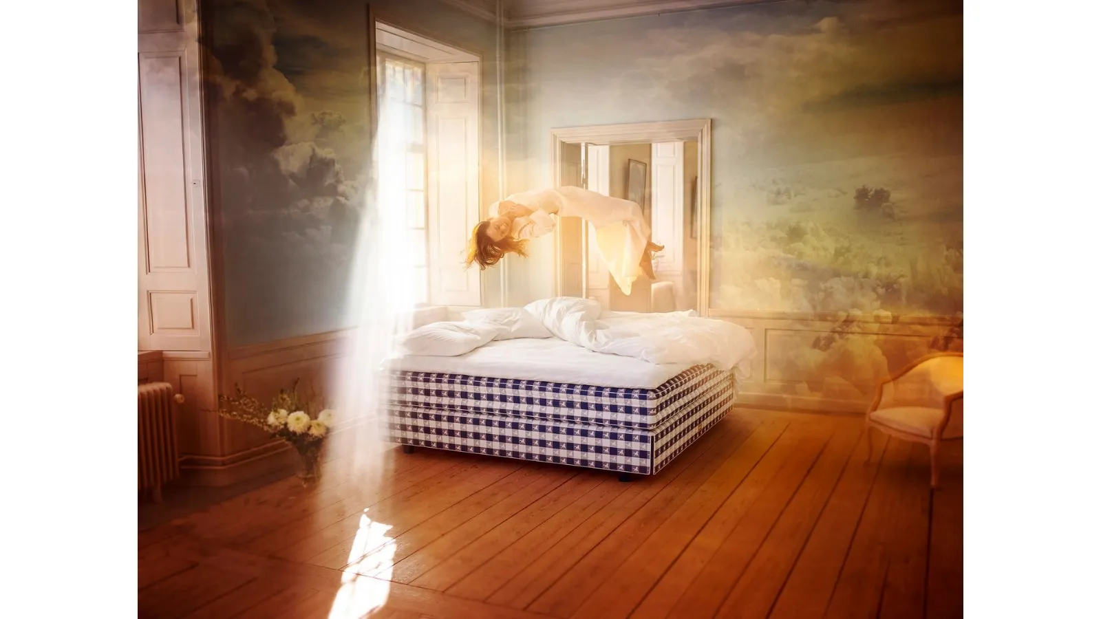 Drēmər fabric bed by Hastens