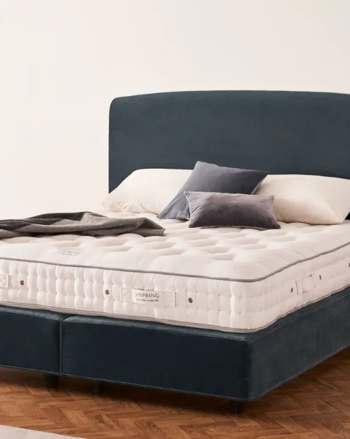 Bed with Elba headboard by Vispring