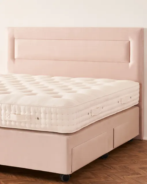Bed with Enyo headboard by Vispring