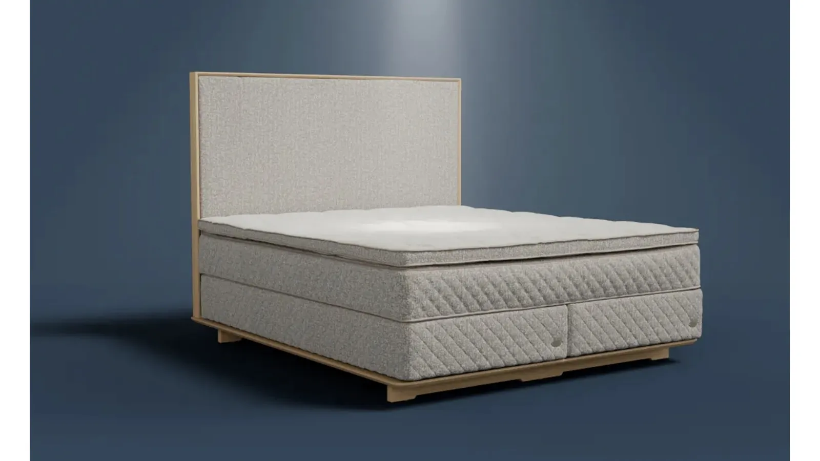 Bed in padded Essence fabric by Duxiana