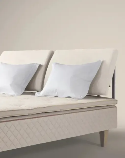 Bed with padded headboard Flex by Duxiana