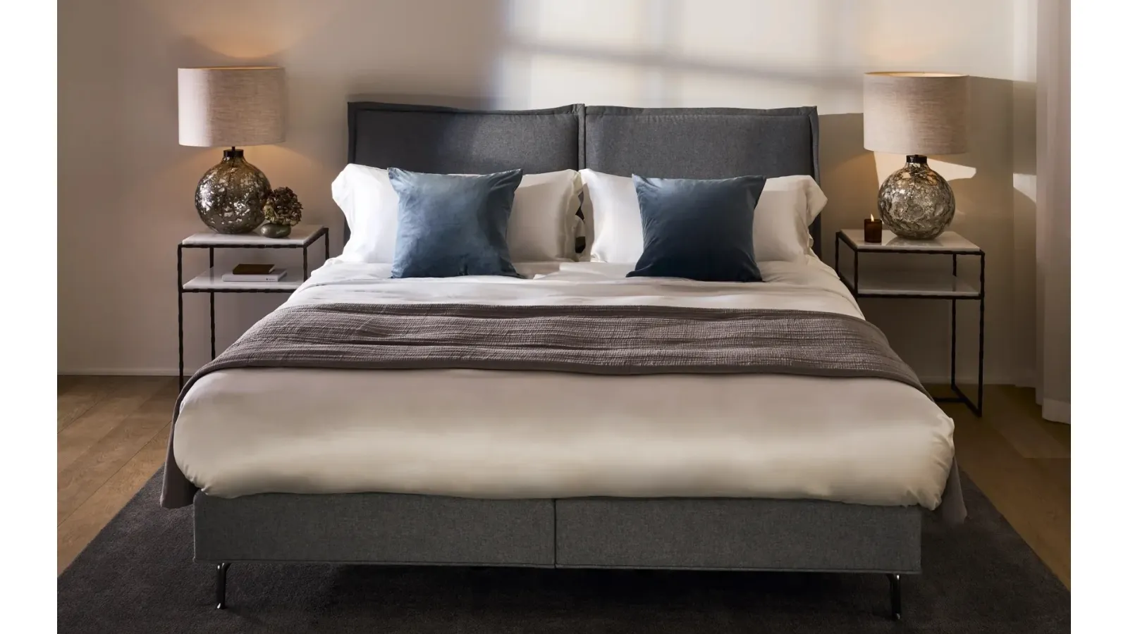 Katherine fabric bed by Vispring