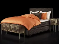 Marwari bed in fabric with Hastens headboard