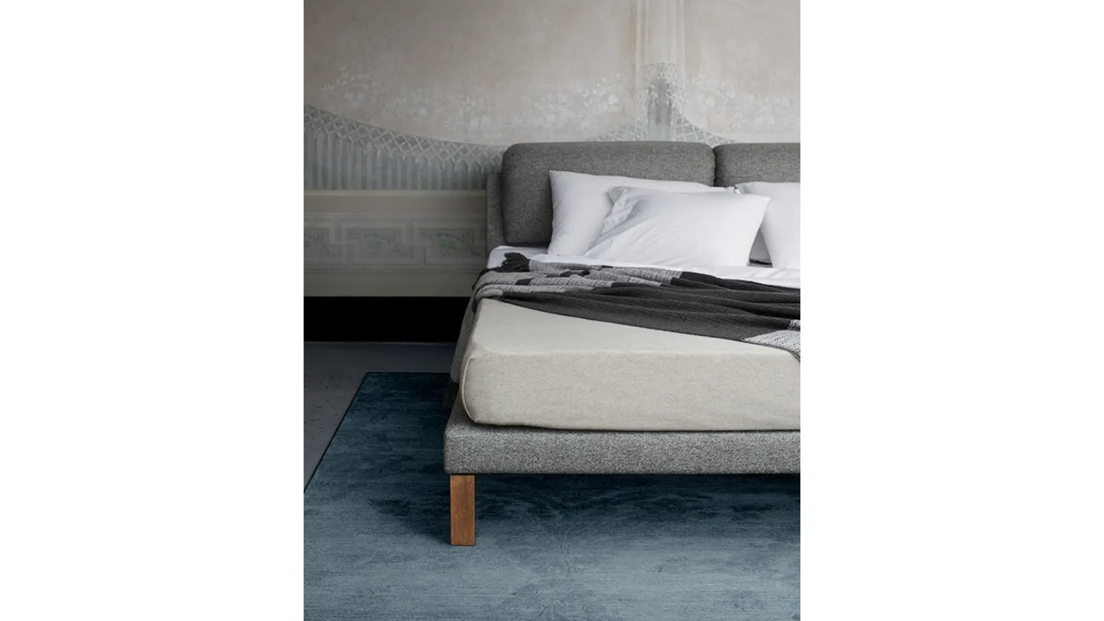 Fabric bed with Soft to the Touch headboard by Midsummer Milano