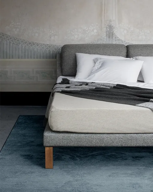 Fabric bed with Soft to the Touch headboard by Midsummer Milano